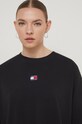 Βαμβακερό φόρεμα Tommy Jeans μαύρο DW0DW18145