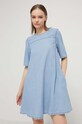 Одяг Бавовняна сукня Tommy Jeans DW0DW17932 блакитний
