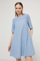 Îmbrăcăminte Tommy Jeans rochie din bumbac DW0DW17932 albastru