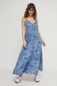 Tommy Jeans rochie din denim maxi albastru DW0DW17950