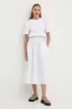Βαμβακερό φόρεμα Desigual OMAHA λευκό