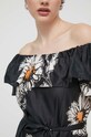 Desigual rochie din bumbac GEORGEO 24SWVW02 negru