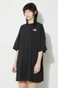 čierna Šaty The North Face W S/S Essential Oversize Tee Dress