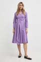 MAX&Co. sukienka bawełniana 2416221154200 fioletowy SS24