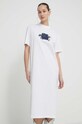 Pamučna haljina Karl Lagerfeld Jeans bijela 241J1300