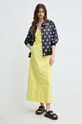 Karl Lagerfeld rochie din bumbac 241W1310 galben SS24