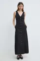 crna Pamučna haljina Karl Lagerfeld