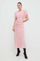 Φόρεμα Victoria Beckham 1224WDR005227B ροζ SS24