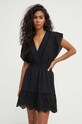 The Kooples sukienka bawełniana czarny FROB28099K