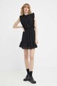 The Kooples rochie din bumbac FROB28170K negru SS24