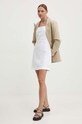 Ľanové šaty Abercrombie & Fitch KI159.4567.100 biela SS24