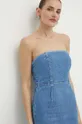 modrá Rifľové šaty Bardot VANDA