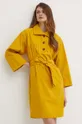 Βαμβακερό φόρεμα Weekend Max Mara κίτρινο