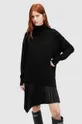 črna Obleka in pulover AllSaints FLORA DRESS Ženski