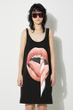 Odzież Fiorucci sukienka bawełniana Mouth Print Tank Dress W01FPDTA111CO01BK01 czarny