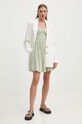 Λινό φόρεμα Hollister Co. KI359.4165.320 πράσινο SS24