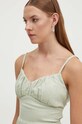 Λινό φόρεμα Hollister Co. πράσινο KI359.4165.320