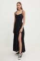 Ľanové šaty Hollister Co. KI359.4196.900 čierna SS24