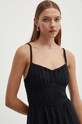 Ľanové šaty Hollister Co. čierna KI359.4196.900