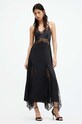 AllSaints rochie din matase JASMINE DRESS maxi negru W063DA