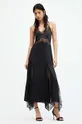 czarny AllSaints sukienka z jedwabiem JASMINE DRESS Damski
