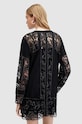 Šaty s prímesou ľanu AllSaints NOUSH EMB DRESS čierna WD591Z