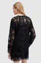 fekete AllSaints ruha vászonkeverékből NOUSH EMB DRESS