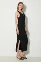 čierna Bavlnené šaty Maison Kitsuné Baby Fox Ribbed Tank Dress