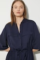 Φόρεμα Maison Kitsuné Double Pocket MW01607WF0022 σκούρο μπλε