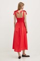 Never Fully Dressed sukienka z domieszką lnu Elspeth NFDDR1526 czerwony SS24