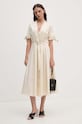 Sandro Ferrone rochie din bumbac SFS31XBDSAVONARO bej SS24