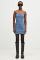 Rotate sukienka jeansowa Rhinestone Denim 1126361468 niebieski
