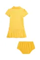 Detské bavlnené šaty Polo Ralph Lauren žltá