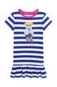 Polo Ralph Lauren sukienka bawełniana dziecięca nadruk niebieski 312926019001
