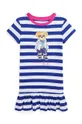 μπλε Παιδικό βαμβακερό φόρεμα Polo Ralph Lauren Για κορίτσια