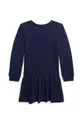 Dievčenské bavlnené šaty Polo Ralph Lauren tmavomodrá