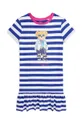 mornarsko modra Otroška bombažna obleka Polo Ralph Lauren Dekliški