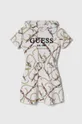 бежевий Дитяча бавовняна сукня Guess Для дівчаток