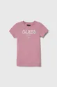 ροζ Παιδικό βαμβακερό φόρεμα Guess Για κορίτσια