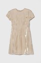 Calvin Klein Jeans sukienka dziecięca rozkloszowany beżowy IG0IG02357.PPYH