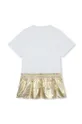 Παιδικό βαμβακερό φόρεμα DKNY λευκό