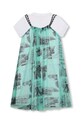 Παιδικό φόρεμα DKNY D60115.114.150 πράσινο SS24