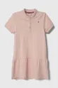 roza Otroška obleka Tommy Hilfiger Dekliški