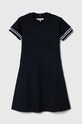 Tommy Hilfiger sukienka bawełniana dziecięca rozkloszowany granatowy KG0KG07784.116.122.PPYH