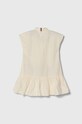 Tommy Hilfiger sukienka bawełniana dziecięca KG0KG07788.116.122.PPYH beżowy SS24