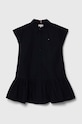 Otroška bombažna obleka Tommy Hilfiger Mini mornarsko modra KG0KG07788.128.176.PPYH