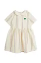 Φόρεμα με μείγμα από λινό για παιδιά Mini Rodini λευκό