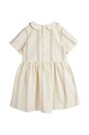 Девочка Детское платье с примесью льна Mini Rodini 2425010011 белый