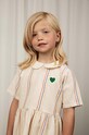 Mini Rodini sukienka z domieszką lnu dziecięca 2425010011 biały