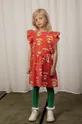 червоний Дитяча бавовняна сукня Mini Rodini Для дівчаток